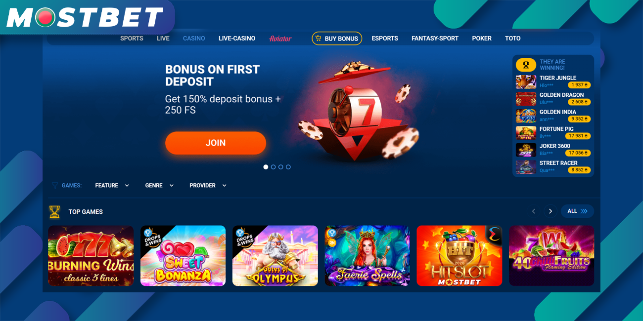 The most popular games on the Mostbet Casino Bangladesh
