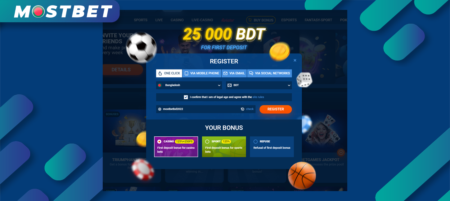 Mostbet registration options allow new players to choose the most comfortable way to register