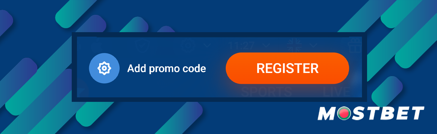 Mostbet registration confirmation button