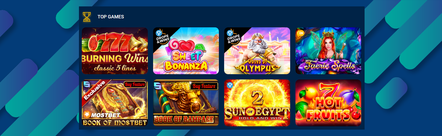 Games available on the Mostbet website