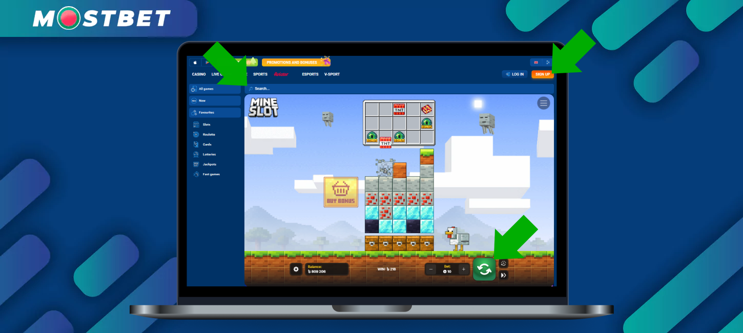 Step-by-step instructions on how to start playing Mostbet Mine Slot